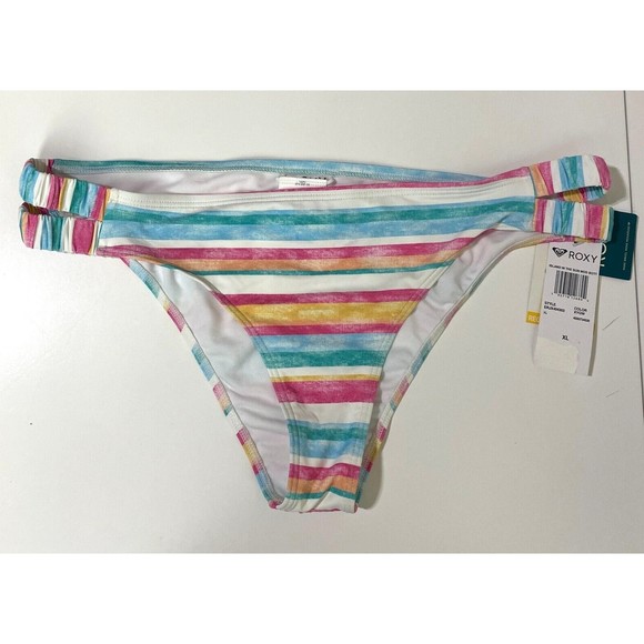 Roxy Juniors Island In The Sun Printed Strappy Bikini Bottoms Size XL NWT - Picture 3 of 5